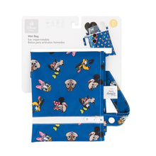 Load image into Gallery viewer, Bumkins Wet Bag: Mickey & Friends Forever is shown folded in its packaging.