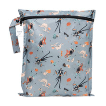 Load image into Gallery viewer, Bumkins Wet Bag: No Tricks, Just Treats features a Nightmare Before Christmas print, waterproof fabric, zip closure, and handle loop.