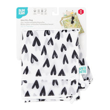 Load image into Gallery viewer, Bumkins Wet/Dry Bag: Hearts is shown folded in its packaging.