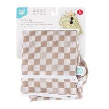 Load image into Gallery viewer, Bumkins Wet/Dry Bag: Sand Check is shown folded in its packaging.