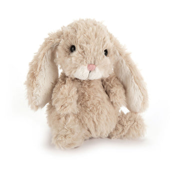 Jellycat Yummy Bunny Beige plush toy with long ears and a pink nose.