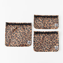 Load image into Gallery viewer, Roamio by Bumkins Clear Travel Bag 3 Pack: Leopard is neatly arranged on a white background.