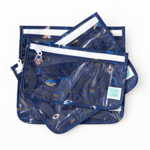 Load image into Gallery viewer, Bumkins Clear Travel Bag 3 Pack: Evil Eye is stacked on a white background.