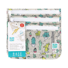 Load image into Gallery viewer, Bumkins Clear Travel Bag 3-Pack: Cacti is shown with its packaging tag.