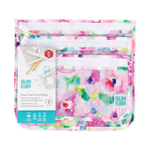Load image into Gallery viewer, Bumkins Clear Travel Bag 3-Pack: Watercolor is shown with its packaging tag.