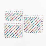 Bumkins Clear Travel Bag 3 Pack: Mickey & Friends Varsity are arranged flat on a white background.
