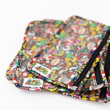 Load image into Gallery viewer, Close-up of Bumkins Clear Travel Bag 3-Pack: Super Mario™ Mashup stacked on a white background.