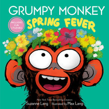 Load image into Gallery viewer, The cover of Random Houses Grumpy Monkey Spring Fever shows a wide-eyed monkey in a flower crown against a lush green backdrop.