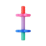 Itzy Ritzy Teensy Tubes - Pink Rainbow: Colorful textured teether rings and handles, ideal for sensory teething and oral motor use.