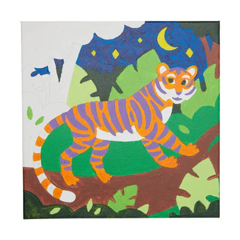 OOLYs Paint by Number, Terrific Tiger kit is perfect for an art-loving kid to boost creativity with a stylized jungle scene.