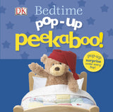 Pop-Up Peekaboo! Bedtime Board Book by Random House features a teddy bear with a red hat, perfect for early learning fun.