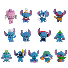 Load image into Gallery viewer, Stitch Asst Pineapple Blind Box: 12 blue & 1 pink Stitch-shaped figurines in various poses.