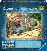 Escape Puzzle, Pirate's Peril: blue box with pirate ship illustration; text "Ravensburger Puzzle 368 Escape Puzzle Kids."