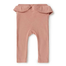 Load image into Gallery viewer, Snuggle Hunnys Organic Pants in Rose, featuring a ruffled waistband, are made from Certified Organic Cotton.