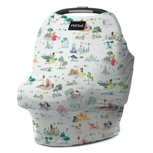 Load image into Gallery viewer, Cover Disney Enchanted Kingdoms by Milk Snob: A multifunctional car seat cover with colorful princesses, fairy tales, and more.