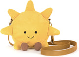 Brighten any day with Jellycat’s Bag Sun—a plush yellow sun purse, complete with a smile and strap. Perfect gift!.