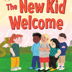 Kids gather on the playground, welcoming a new friend. Welcome the New Kid Hardcover Book by Random House captures it perfectly.