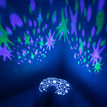 Load image into Gallery viewer, The Tooth Fairy Flylight Box Set casts starry blue, purple, and green patterns, creating a magical nightlight adventure.
