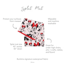 Load image into Gallery viewer, Infographic of Bumkins Splat Mat: Bumkins signature waterproof fabric, wipeable and machine washable, protect your surfaces from messes.
