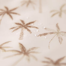 Load image into Gallery viewer, Close-up of water droplets on Bumkins Wet Bag: Palm Daze.
