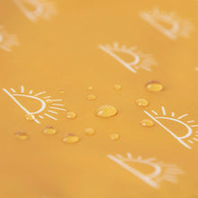 Load image into Gallery viewer, Close-up of water droplets on a yellow Bumkins SuperBib® 3 Pack: Desert Boho.
