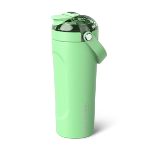 MultiShaker 25oz, Kiwi: bright green shaker bottle with lid & handle and silver Brumate logo.