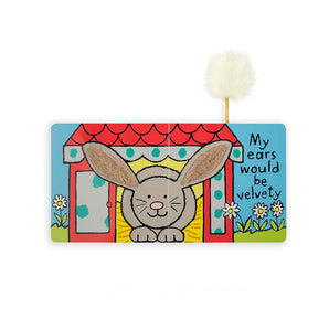 Jellycats If I Were a Bunny book features a bunny with velvety ears, fluffy tail, meeting European Safety Standards.
