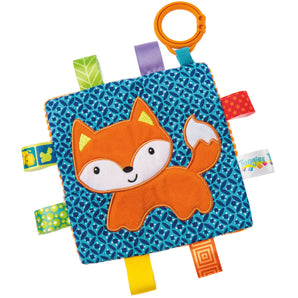 Mary Meyer Taggies Crinkle Toy, Fox: blue, square, with ribbon tags, cute fox design & orange ring for on-the-go fun.