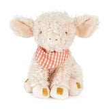 Hammie the Pig: fuzzy pink pig stuffed animal with pink & white checkered bandana.