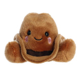 Aurora Palm Pals- Orville Cowboy Hat: a cute brown dumpling plush with pink cheeks, embroidered eyes, and a tiny cowboy hat.