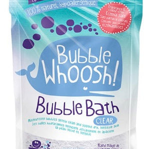 Whoosh Bubble Bath by Loot Toys: Clear, moisturizing, hypoallergenic, playful bubbles. 100% natural, made in Vancouver, Canada.