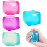 Showcase Sugarsqueez Cube Squishy: four colorful stress balls featured, with one being squeezed in a glossy TikTok-style image.