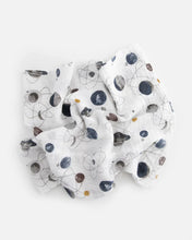 Load image into Gallery viewer, The Little Unicorn Cotton Swaddle, Planetary features a lightweight space-themed pattern with planets, rockets, and stars.
