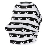 The Milk Snob Mickey Mouse cover features stripes and mouse ears, ideal for nursing and as a car seat cover.