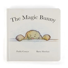 Load image into Gallery viewer, The Magic Bunny Book by Jellycat features a curious bunny peeking over a ledge in this charming childrens story.
