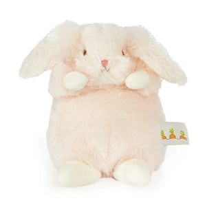 Wee Petal Bunny: fluffy light pink bunny stuffed animal with white paws.