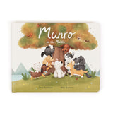 Jellycat Munro in the Middle Book: Children's book cover with animals playing under a tree. Brand: Jellycat.