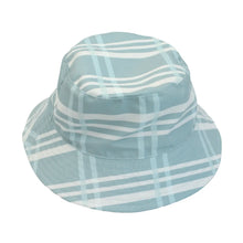 Load image into Gallery viewer, Reversible Bucket Hat, Blue Plaid: reversible blue &amp; cream plaid patterned bucket hat
