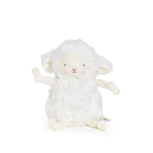 Plush, Roly Poly Kiddo Lamb: white lamb stuffed animal with fluffy body and head.
