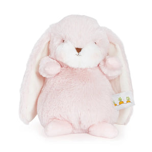 Bunnies By the Bay Nibble Bunny, Pink: soft plush with floppy ears, holding a carrot tag.