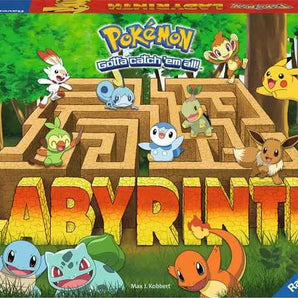Labyrinth Pokemon: box with colorful Pokemon and labyrinth maze illustrations; text "Pokemon Gotta Catch 'em All! Labyrinth."