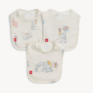Magnetic Me, 3-Pack Bib Different Is Divine: 3 cream circus elephant themed bibs with magnetic closure; made of TENCEL modal.