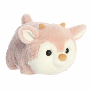 Meet Pinkee Reindeer from Aurora—a plush toy with tiny horns, round eyes, and a sweet face from the adorable Spudsters collection.