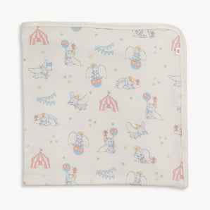 Magnetic Me, Dumbo Circus Blanket: cream blanket with circus elephant pattern; made of TENCEL modal.