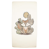 Organic Crib Sheets, Little Fox: 100% organic beige cotton sheets with a fox and cactus illustration.