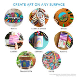 Create art collages on rocks, fabric, wood, and more with Life of Colours Acrylic Paint Pens in black and white (3mm).