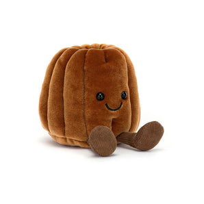 Jellycat Amuseables Carole Canele plush with black eyes and corduroy legs sits on a white background.