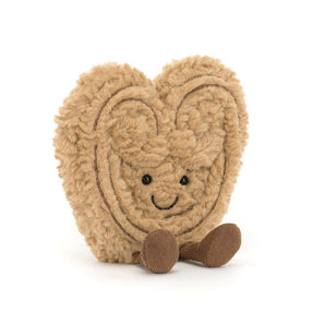 Jellycat's Amuseables Philiippe Palmier plush features a tan heart, smiley face, and brown corduroy feet—perfect for any space.