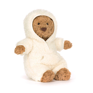 Jellycat's Bartholomew Bear All-in-one Outfit sits upright on a plain white background.