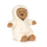 Jellycat's Bartholomew Bear All-in-one Outfit sits upright on a plain white background.